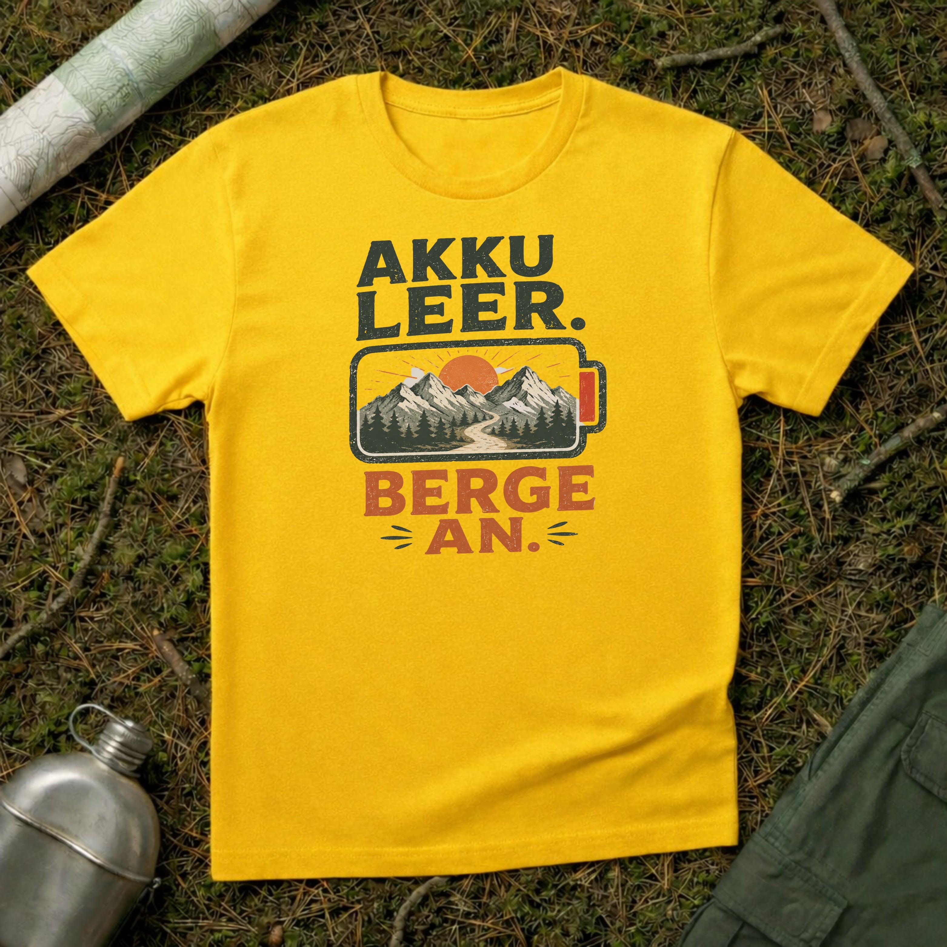 Akku leer Berge an T-Shirt