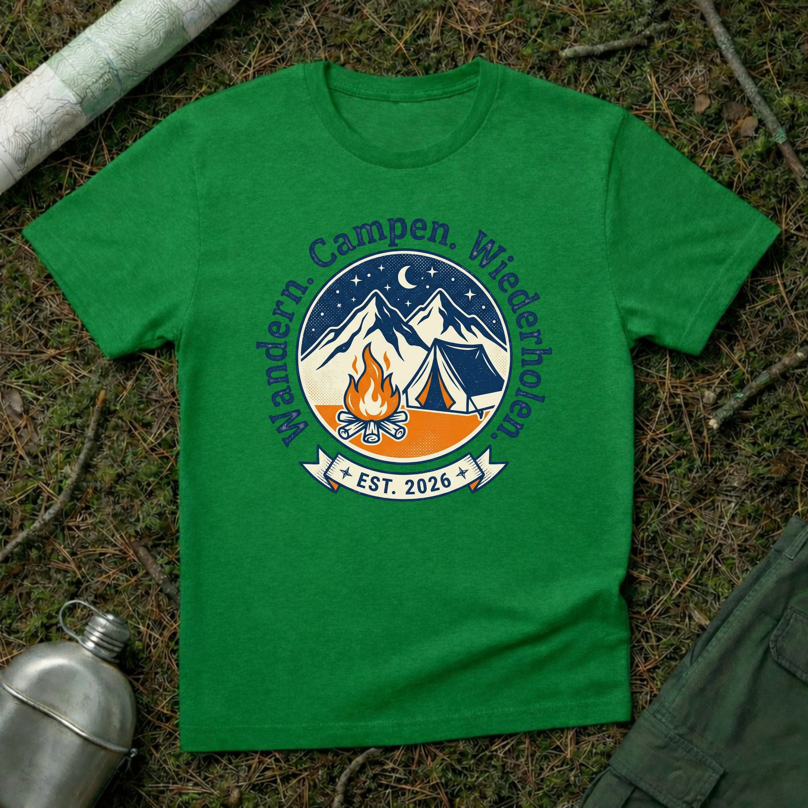 Wandern Campen Wiederholen T-Shirt