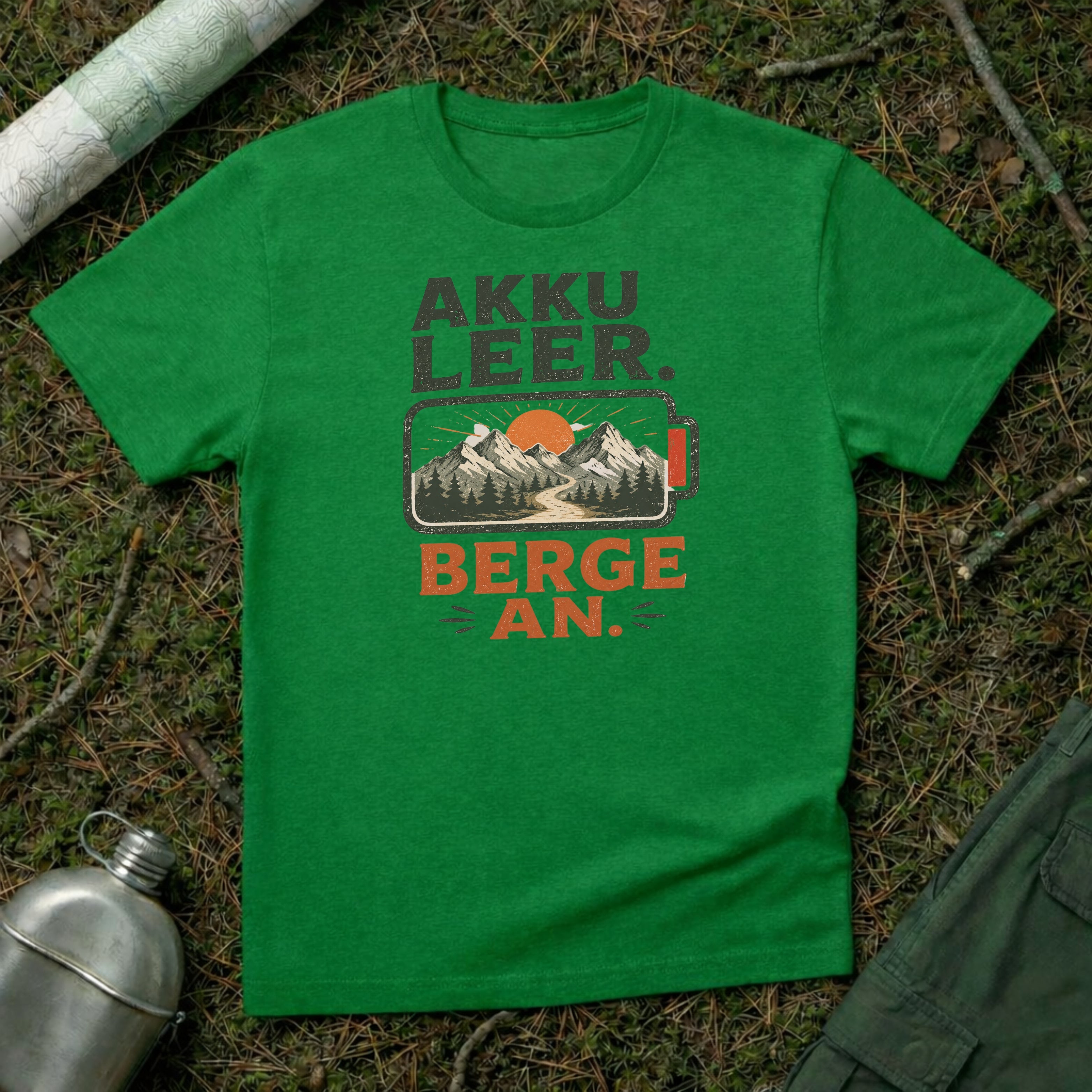 Akku leer Berge an T-Shirt