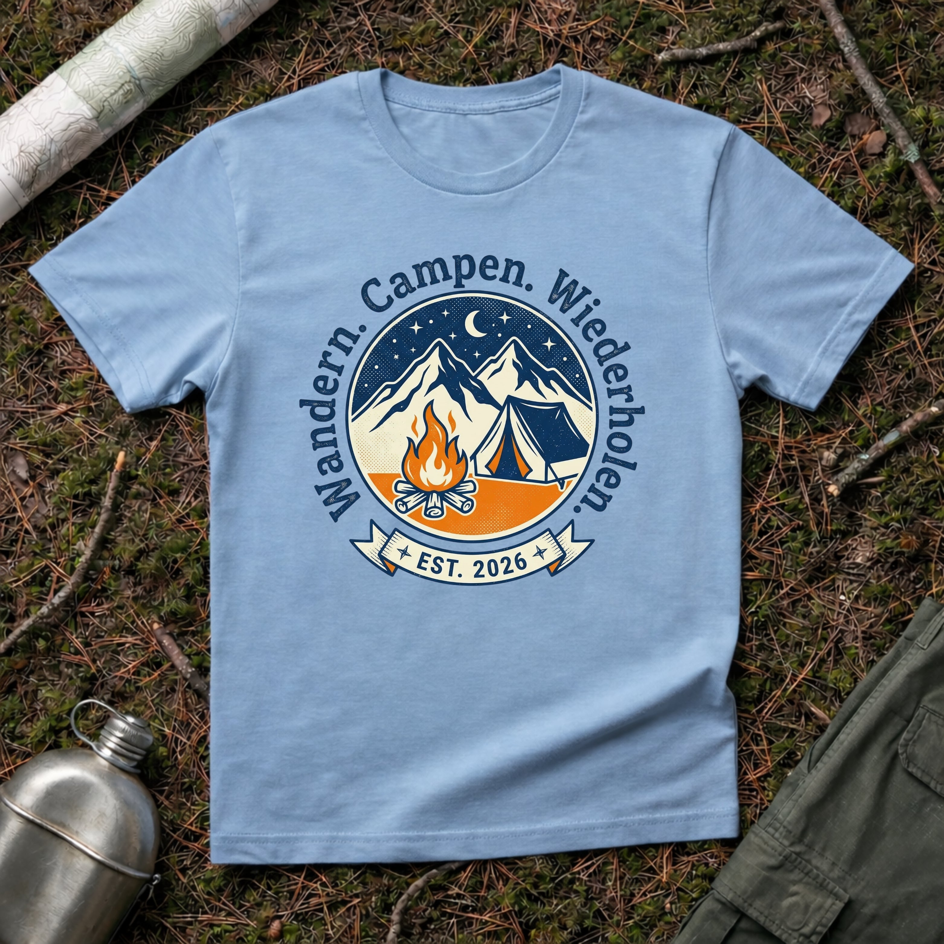 Wandern Campen Wiederholen T-Shirt