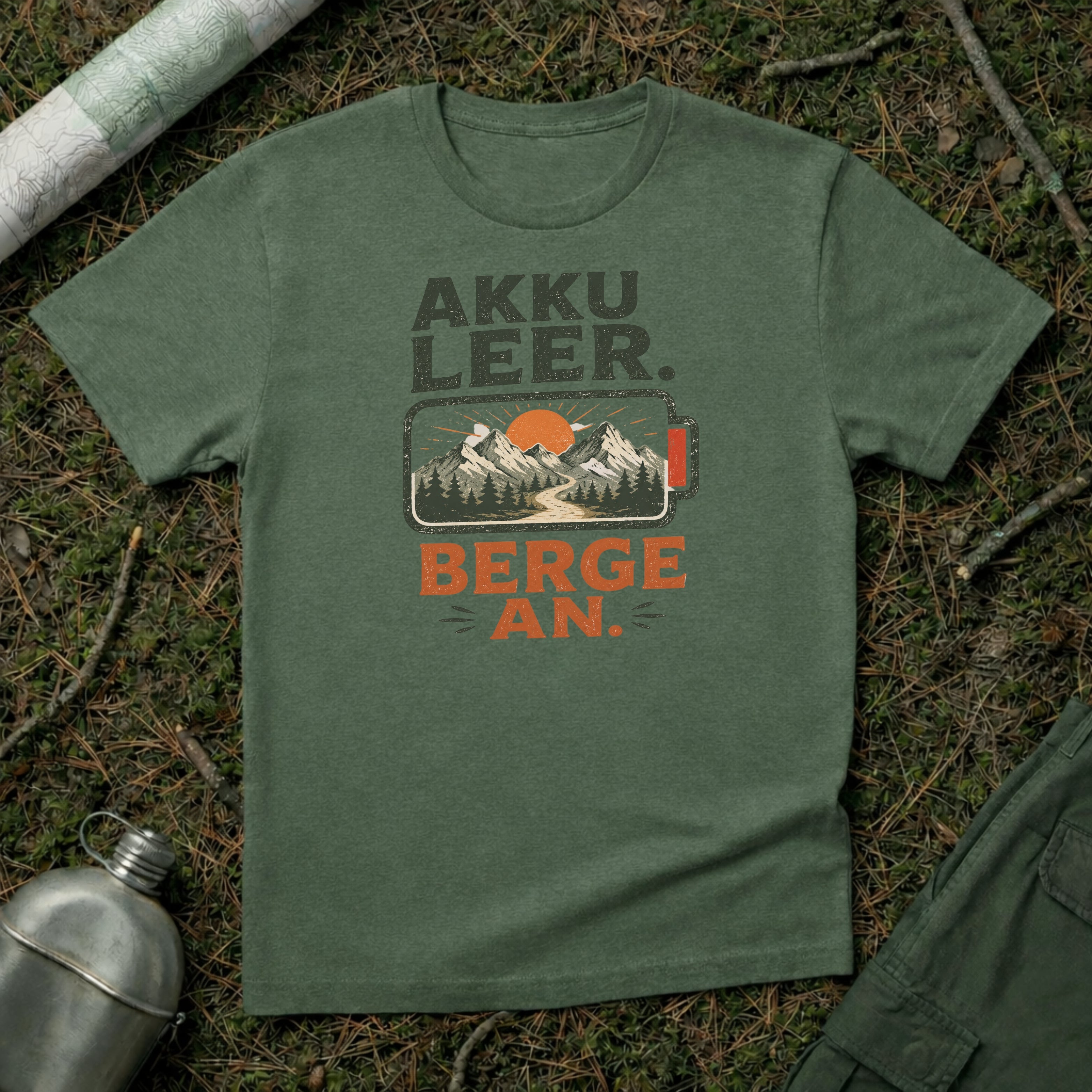 Akku leer Berge an T-Shirt