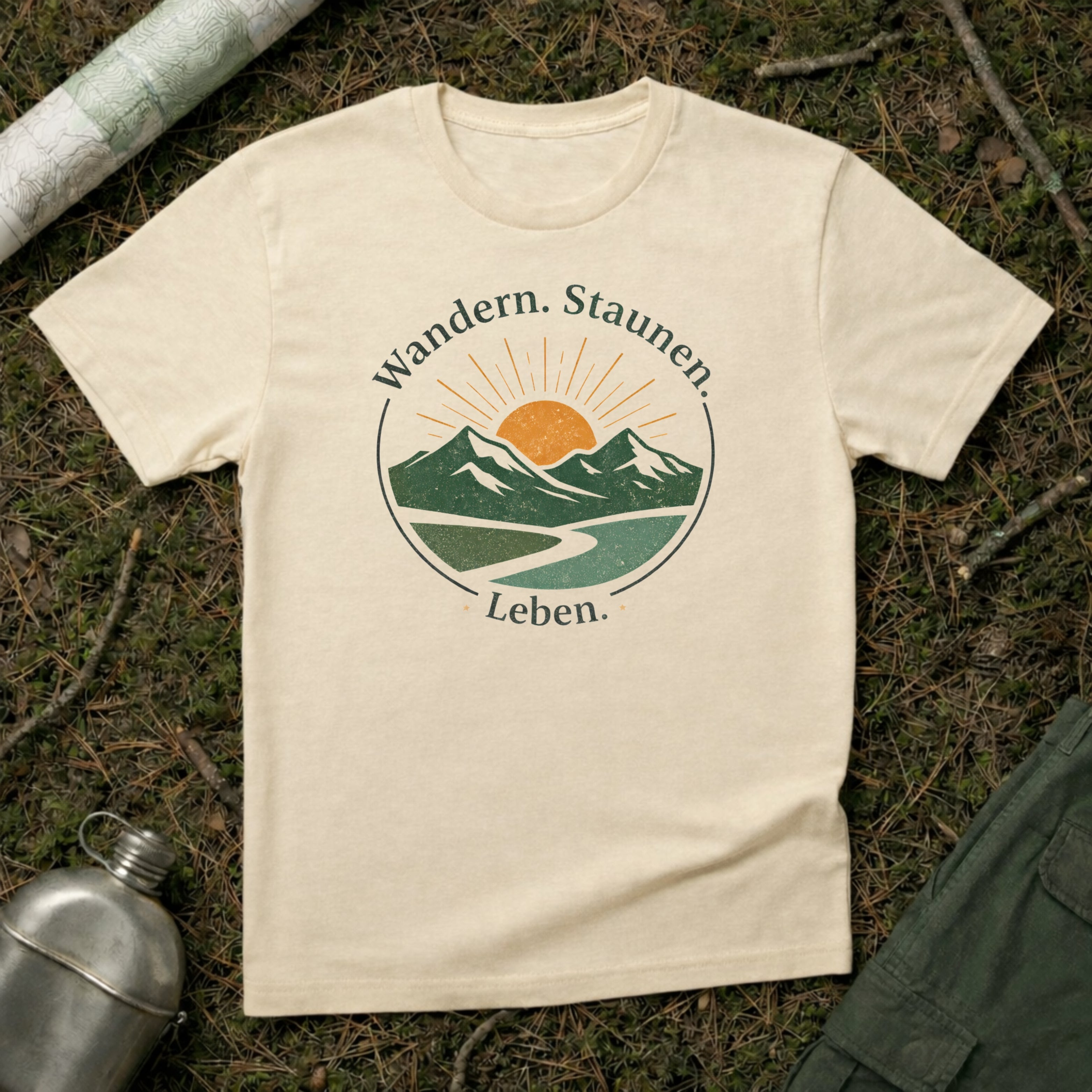 Wandern Staunen Leben T-Shirt