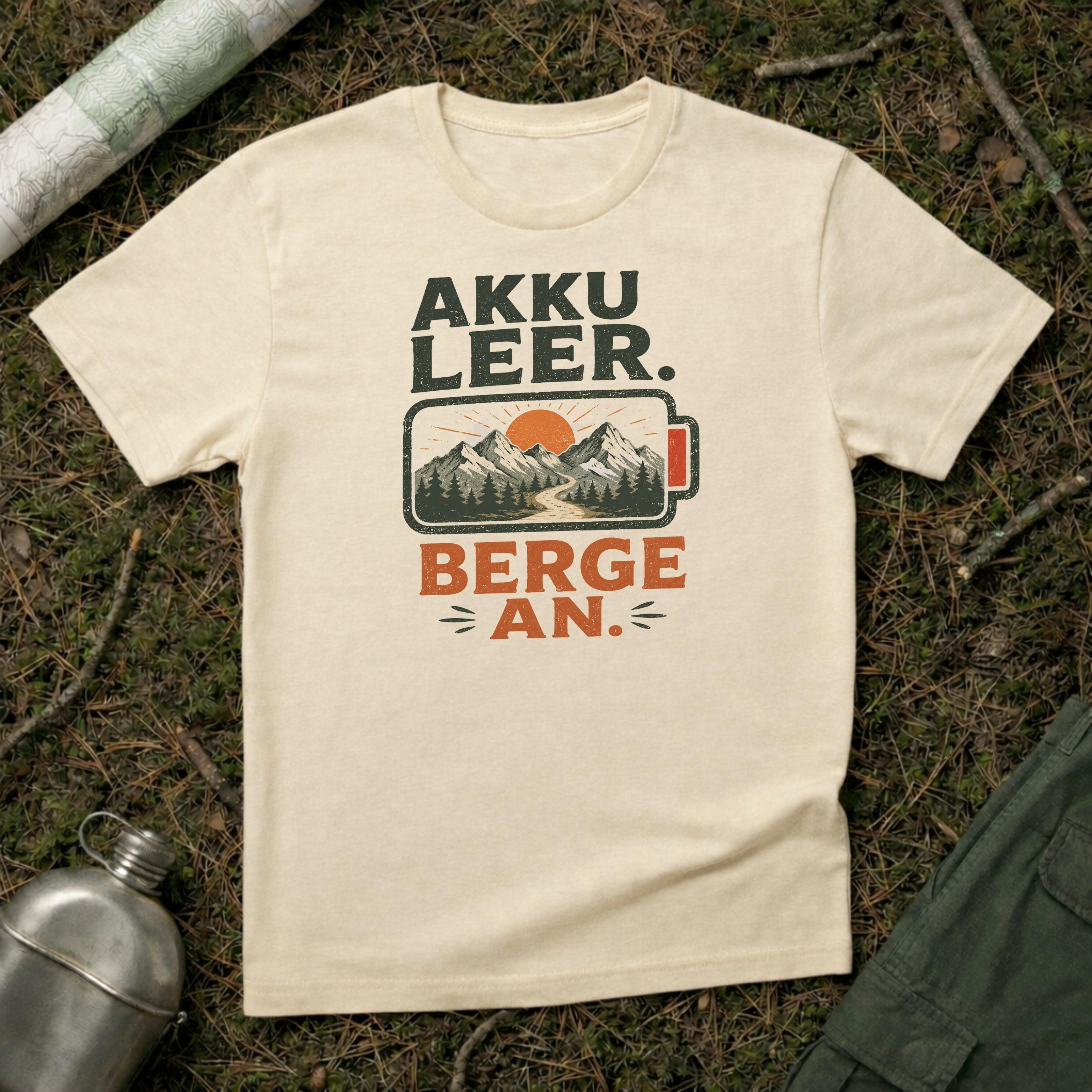 Akku leer Berge an T-Shirt