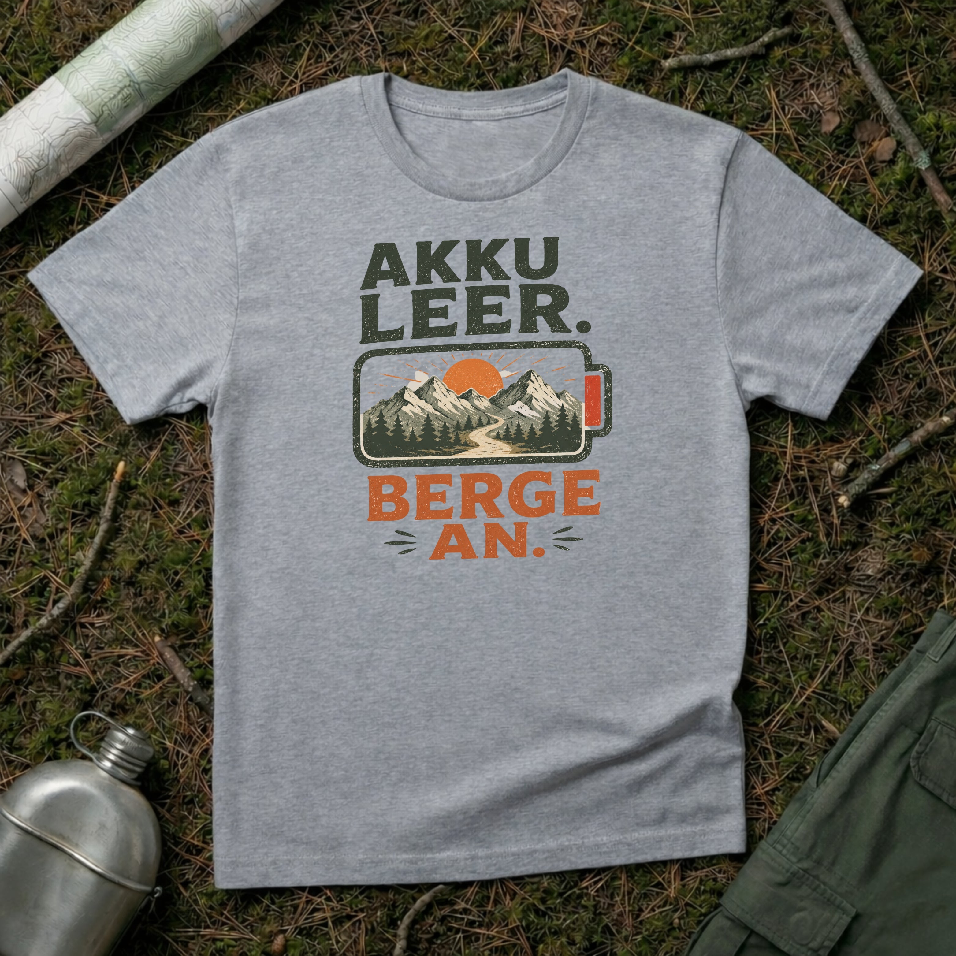 Akku leer Berge an T-Shirt