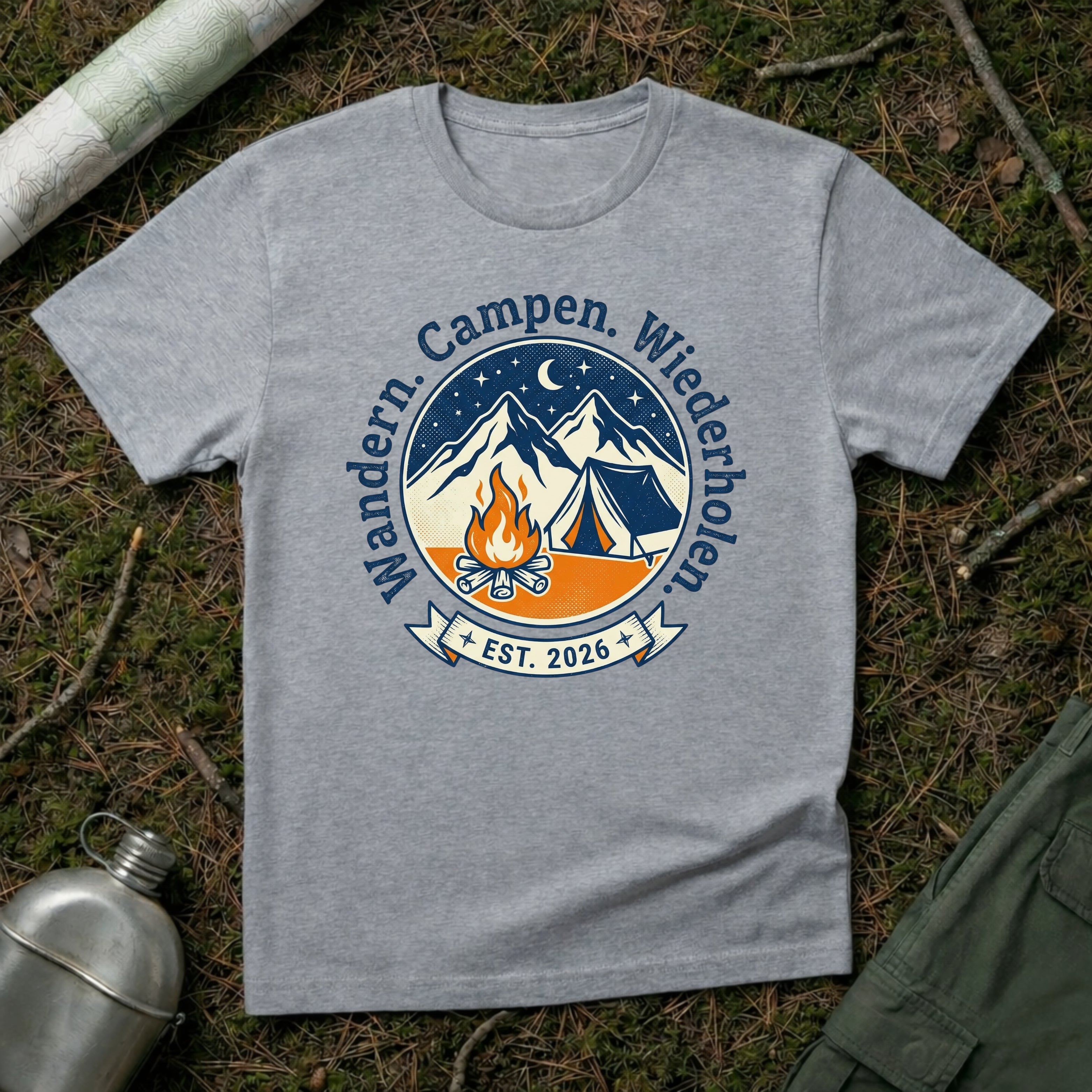 Wandern Campen Wiederholen T-Shirt