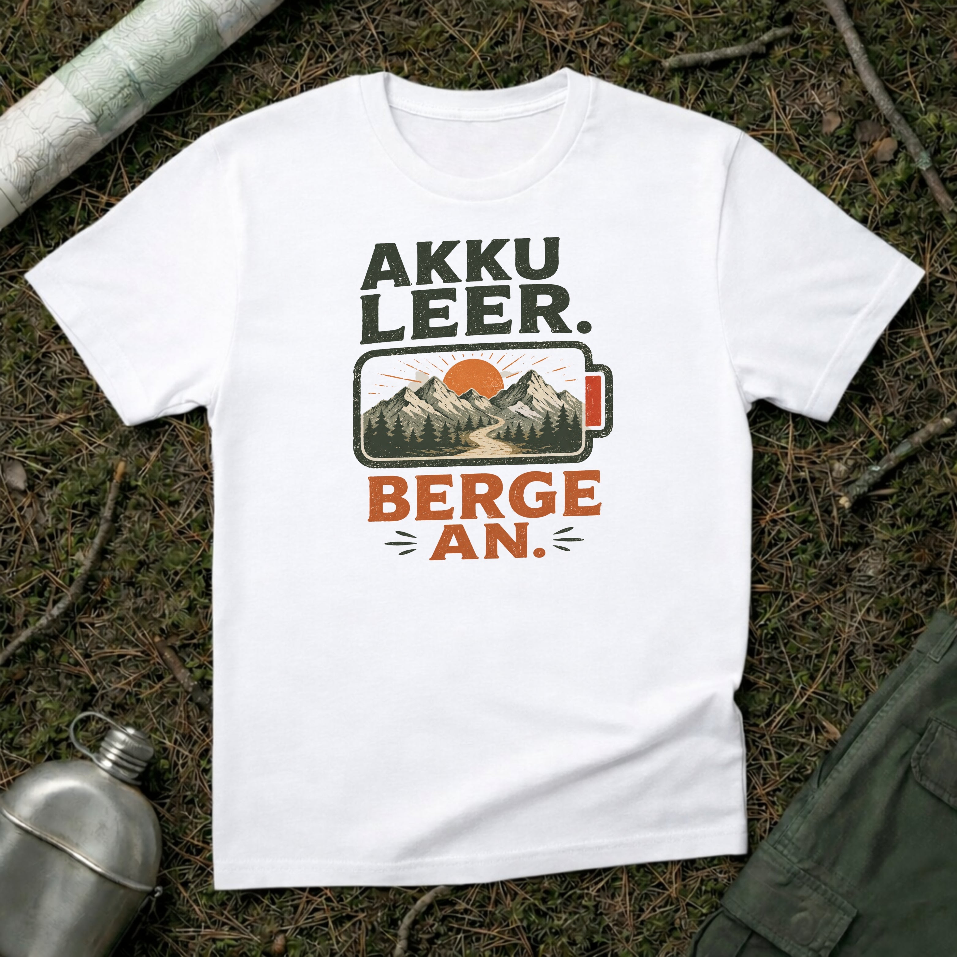 Akku leer Berge an T-Shirt