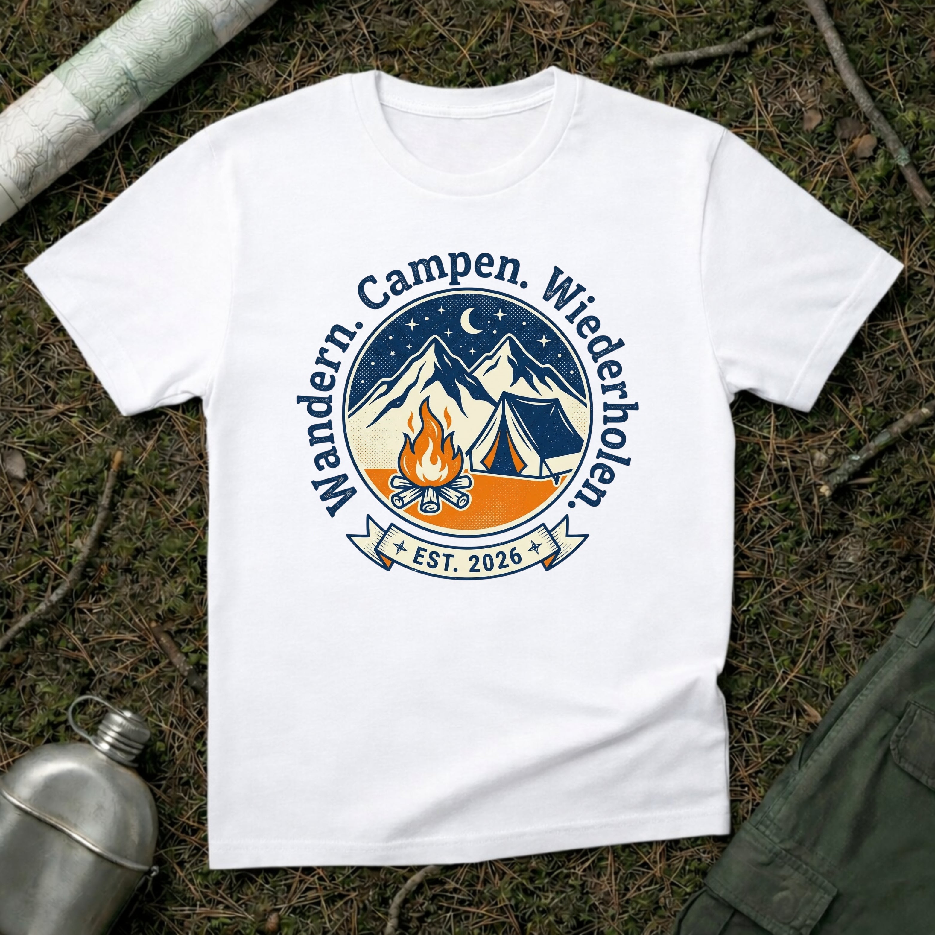 Wandern Campen Wiederholen T-Shirt