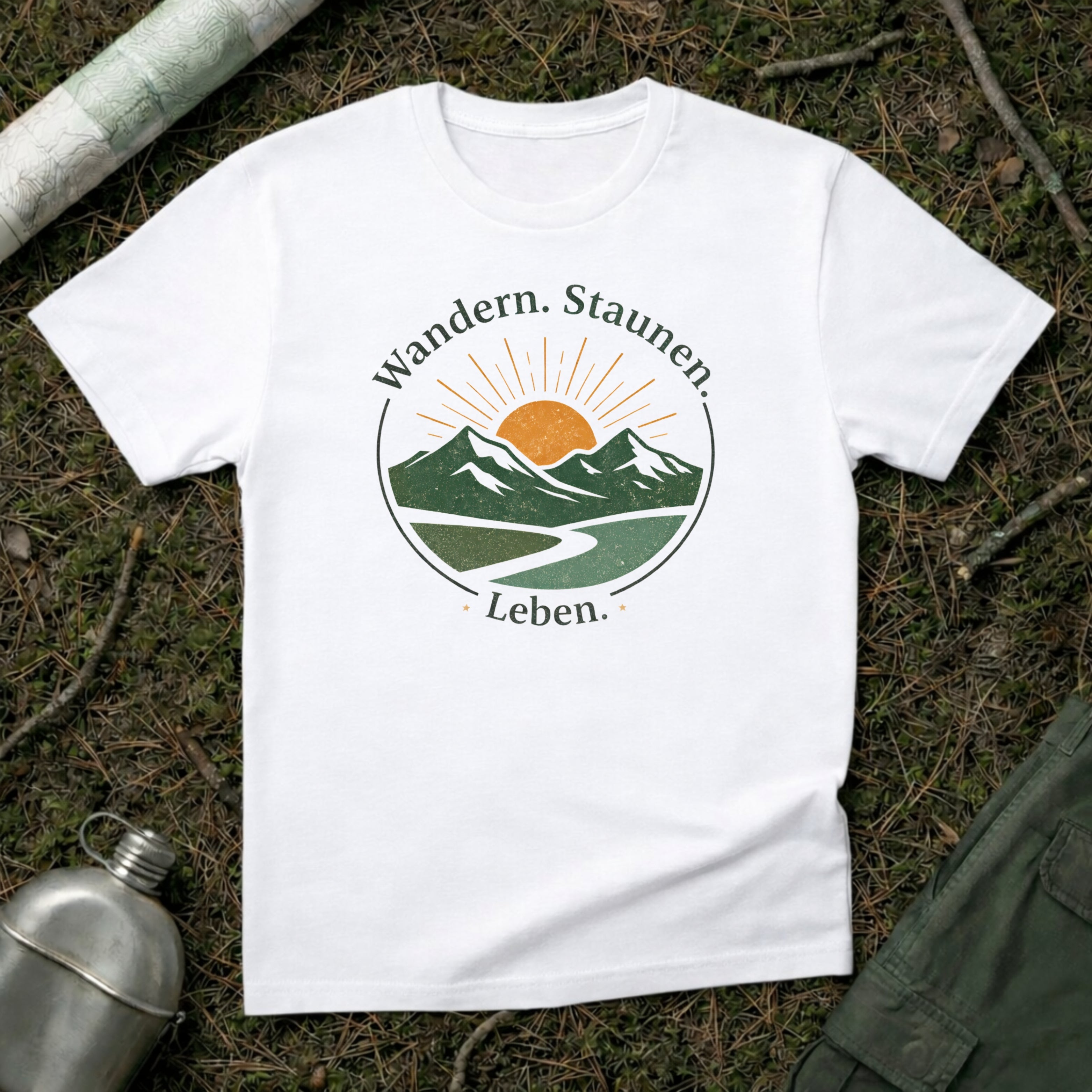 Wandern Staunen Leben T-Shirt